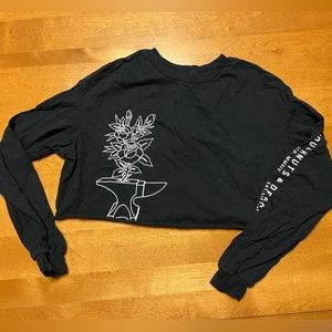 Limited edition Doughnuts and Deadlifts iron rose cropped sweatshirt